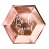 Papirnati tanjuri Rose Gold Bride Squad, 6 komada