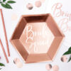 Papirnati tanjuri Rose Gold Bride Squad, 6 komada - Slika 2