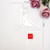 Topper za tortu akrilni Bride Groom silueta srebrni , 18 cm - Slika 2