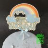 Topper za tortu kartonski Happy birthday duga plavi, 18 cm - Slika 2