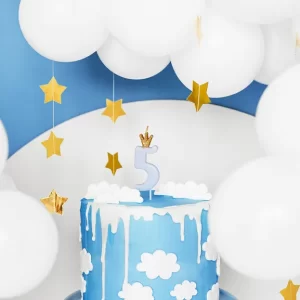 Rođendanska svjećica broj 5 svijetlo plava, 9,5cm - Slika 2