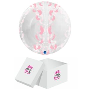 PVC balon Transparent Pink Footprint 4D 48 cm - Slika 2