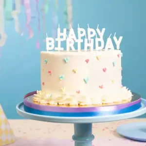 Rođendanske svjećice Happy birthday bijele 2.5 cm - Slika 2