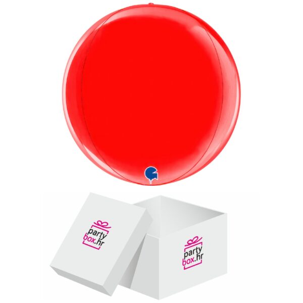 Folija balon kugla 3D crvena 38 cm