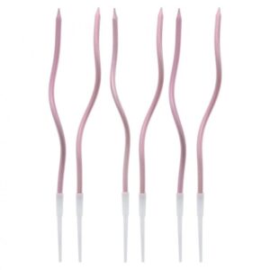 Rođendanske svjećice zakrivljene Rose Gold 17cm, 6 komada