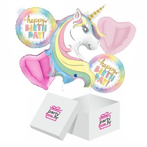 Buket od 5 folija balona Jednorog