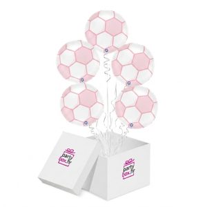Buket od 5 folija balona nogomet, rozi