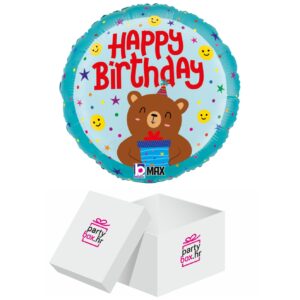 Folija balon sretan rođendan nasmiješeni medo 46 cm