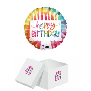 Folija balon TIE-DYE rođendanska torta 46 cm