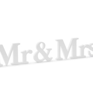 Drveni natpis Mr & Mrs bijeli 50x9.5 cm