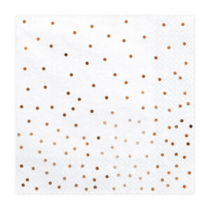 Salvete bijele s rose gold točkicama 33x33 cm, 20 kom