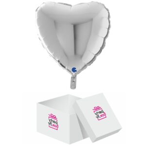 Folija balon veliko srce Heart Silver 56cm