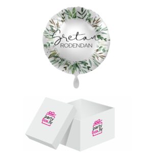 Folija balon Sretan rođendan prirodno zelenilo, 43 cm