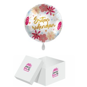 Folija balon Sretan rođendan cvjetni, 43 cm