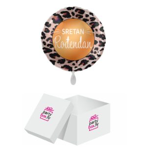 Folija balon Sretan rođendan leopard, 43 cm