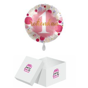 Folija balon Sretan rođendan prvi rozi , 43 cm