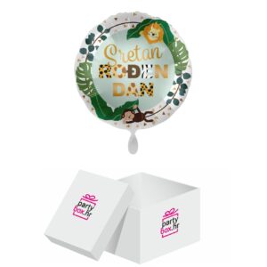 Folija balon Sretan rođendan prijatelji iz đungle, 43 cm