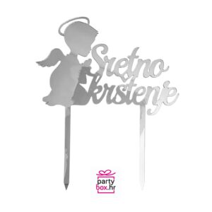 Toper Sretno krštenje dječak, srebrni