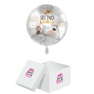 Folija balon Sretno rođenje veseli prijatelji, 43 cm