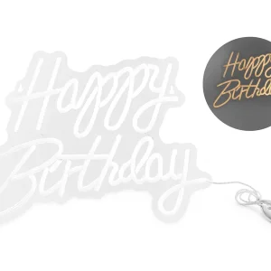 Neon LED natpis Happy Birthday, 40 x 29,5cm