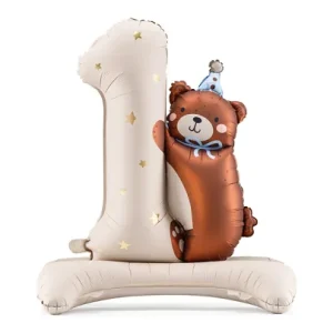 Folija balon medo sa brojem 1, 81x72 cm