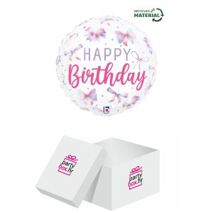 folija balon happy birthday mašna