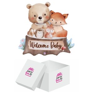 Folija balon Welcome baby šumske životinje, 86cm